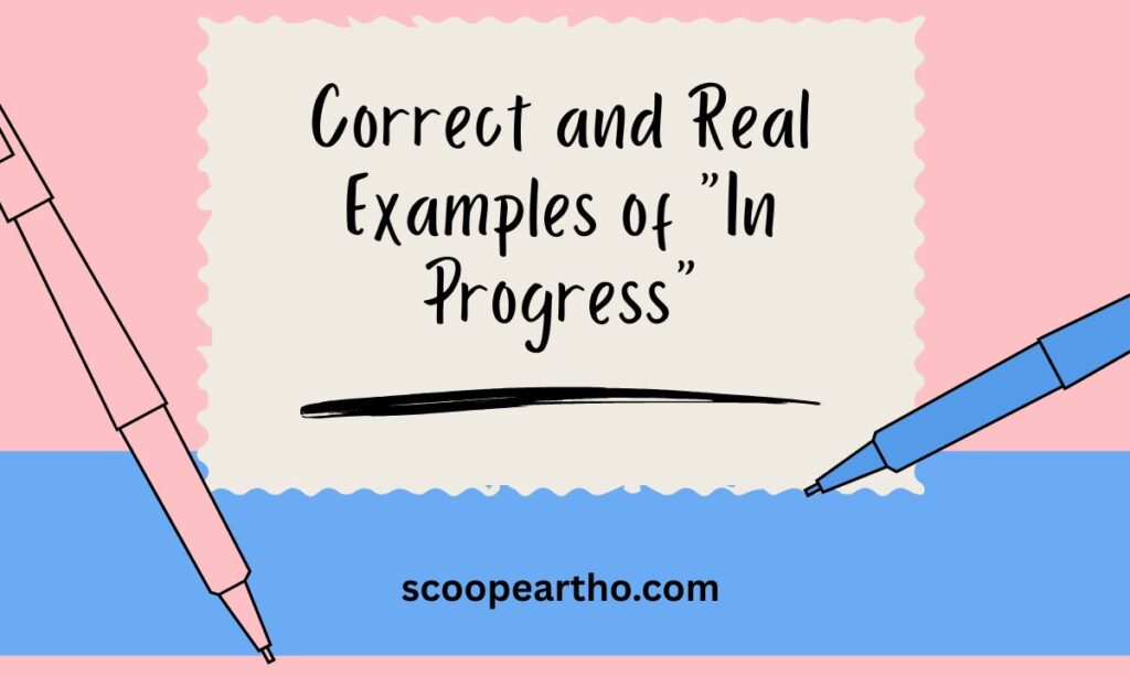 Correct and Real Examples of In Progress
