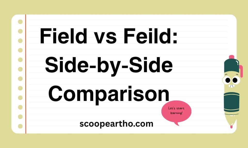 Field vs Feild Side-by-Side Comparison