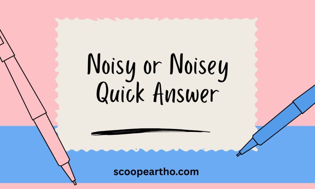 Noisy or Noisey – Quick Answer